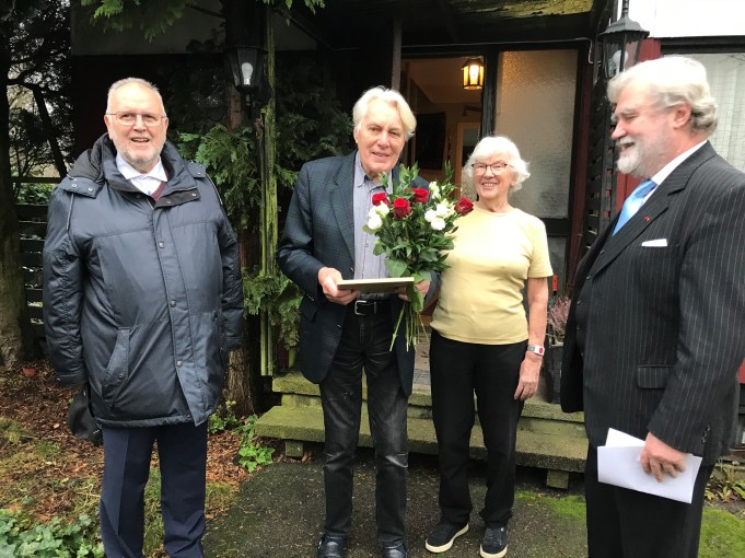 Vapenkroken 38 Lund den 16 december 2020. Fr v Claes-Erik Nyman Gert Jeppsson Marianne Jeppsson och Frank Orton (002)